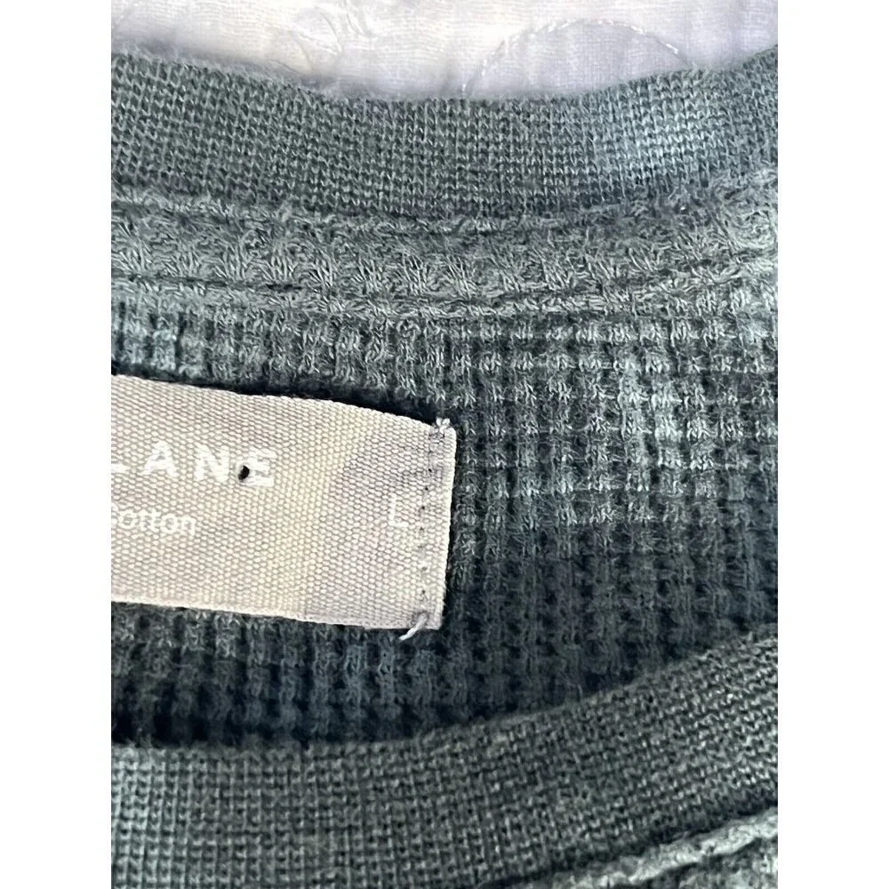 Everlane Mens Sz L Green Tie Dye T-Shirt Organic Cotton Waffle Crew Neck Shirt - Picture 5 of 6